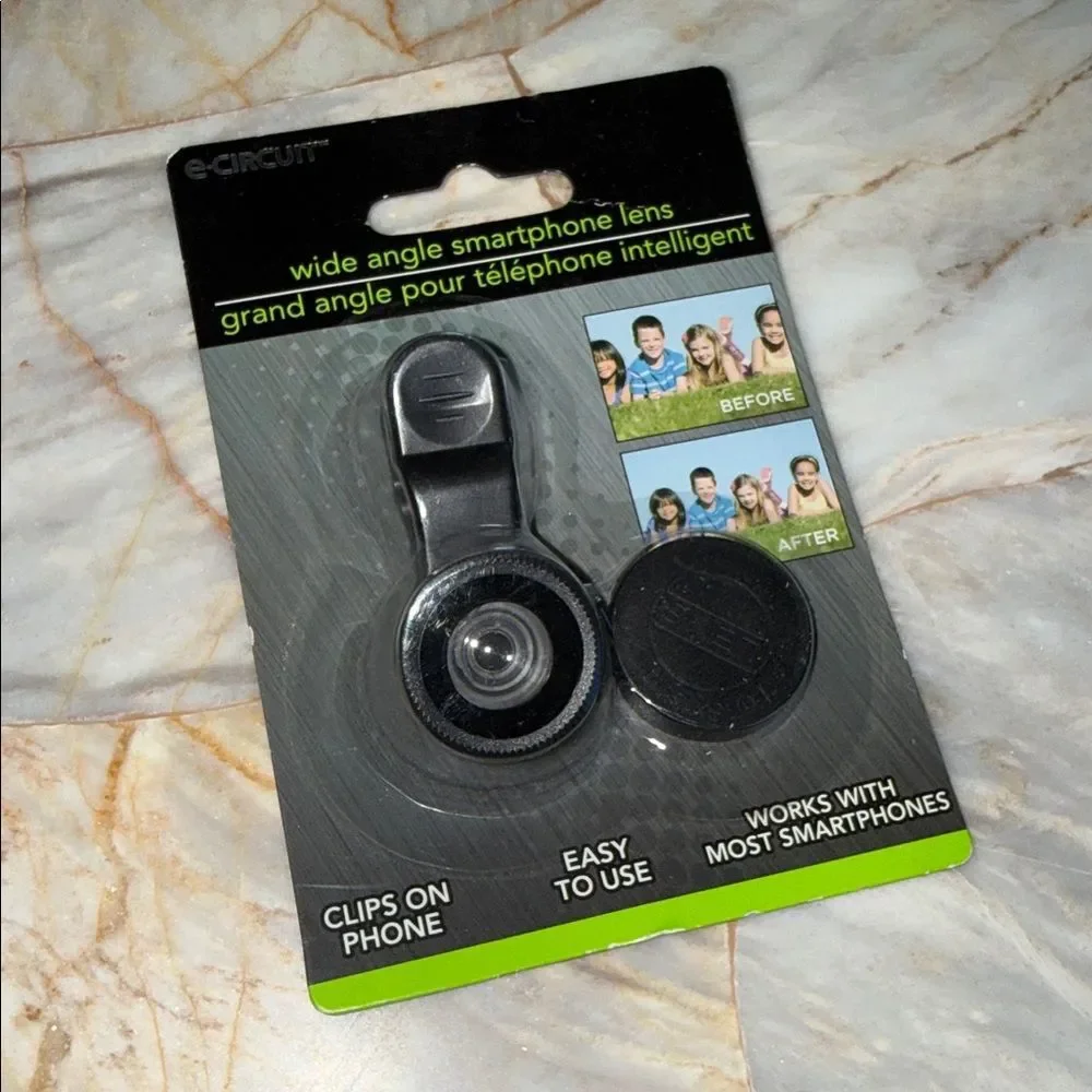 e-CIRCUIT Wide Angle Smartphone Lens Universal Clip-On Black 233209-1803 NEW